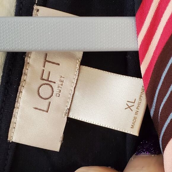 Loft striped keyhole back shirt XL - Picture 3 of 4